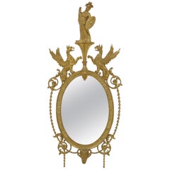 19th Century George III Style Giltwood Oval Mirror