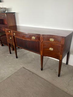 19th Century George III Style Inlaid Mahogany Serpentine Sideboard