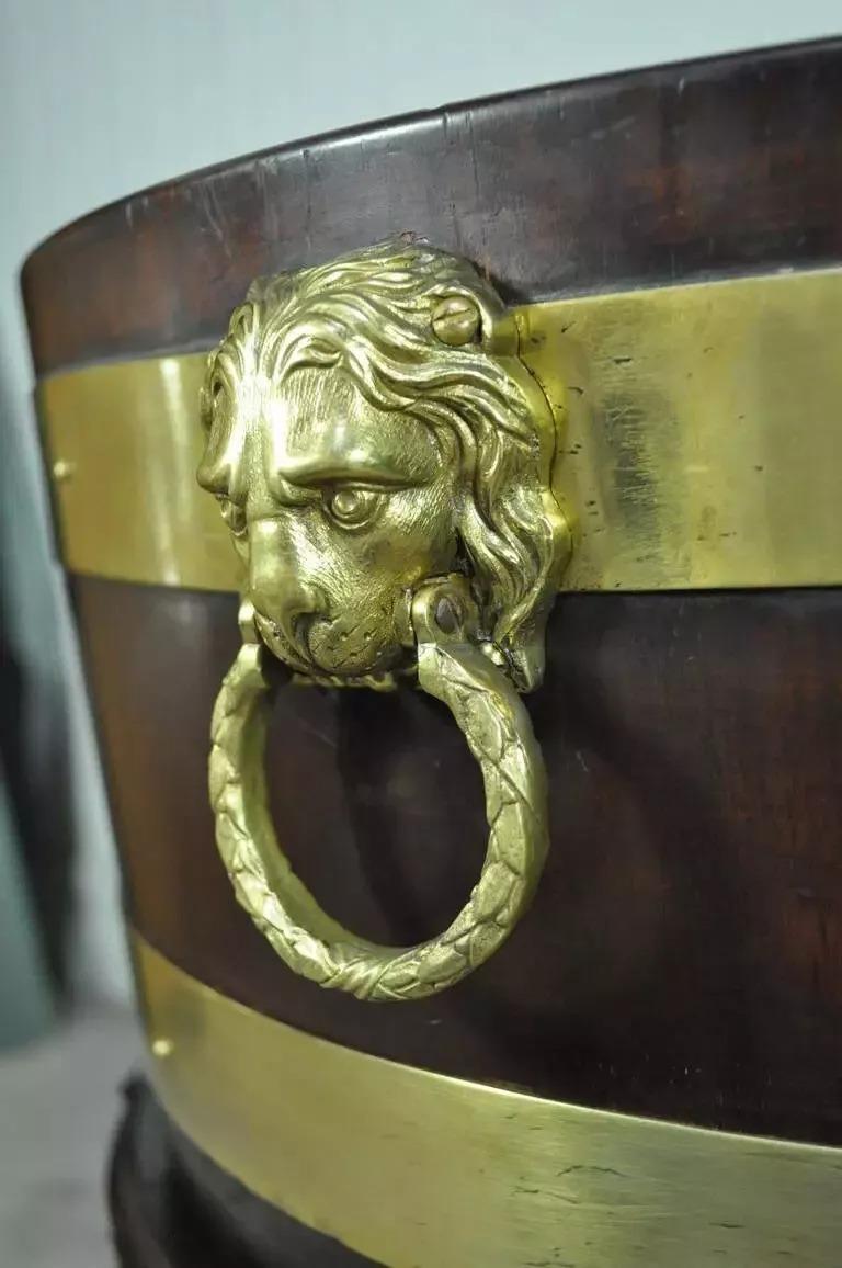 19th Century George III Style Mahogany and Brass Wine Cooler Cellarette on Stand For Sale 2