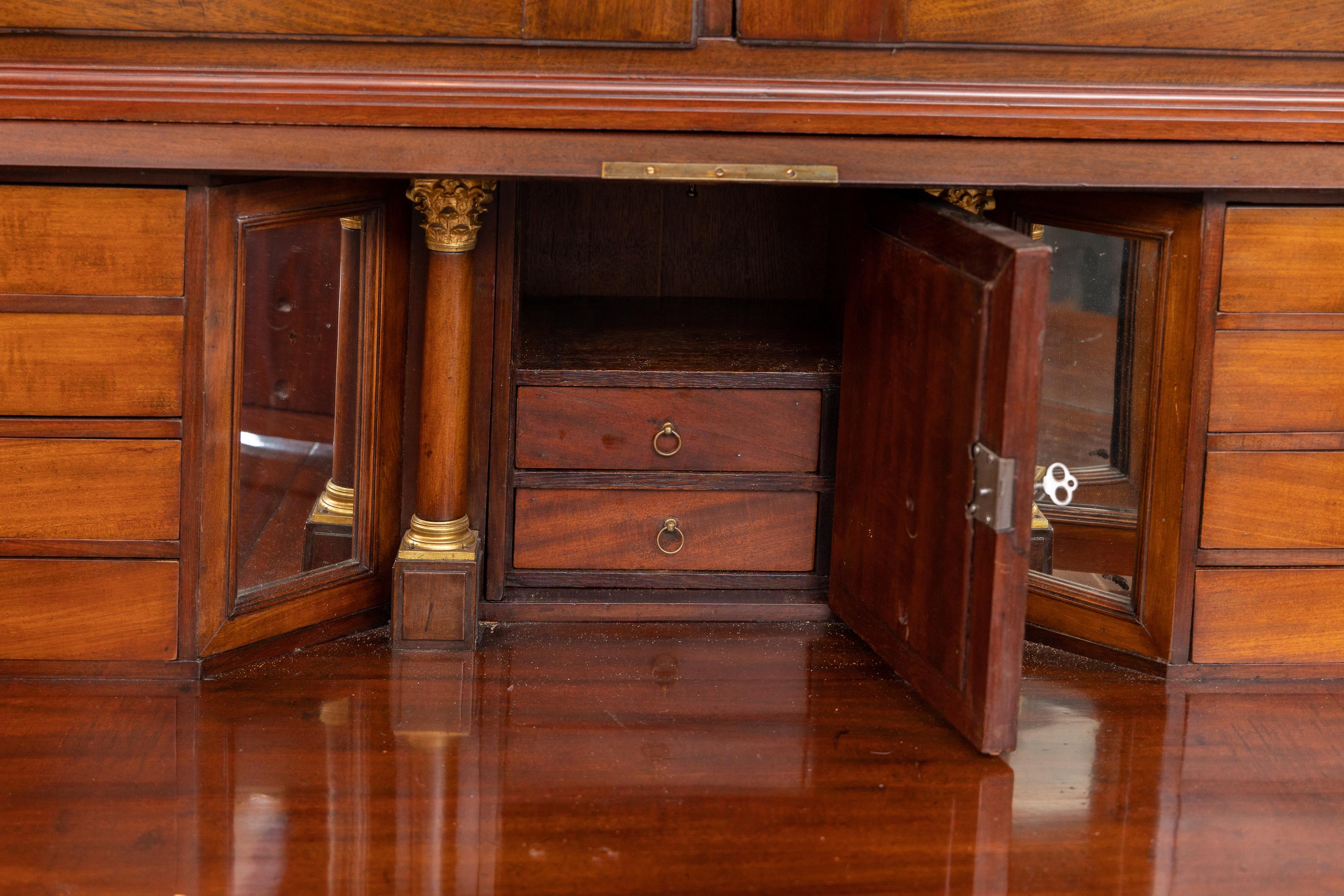 19th Century George III Style Mahogany Bureau Secretary Bookcase For Sale 5