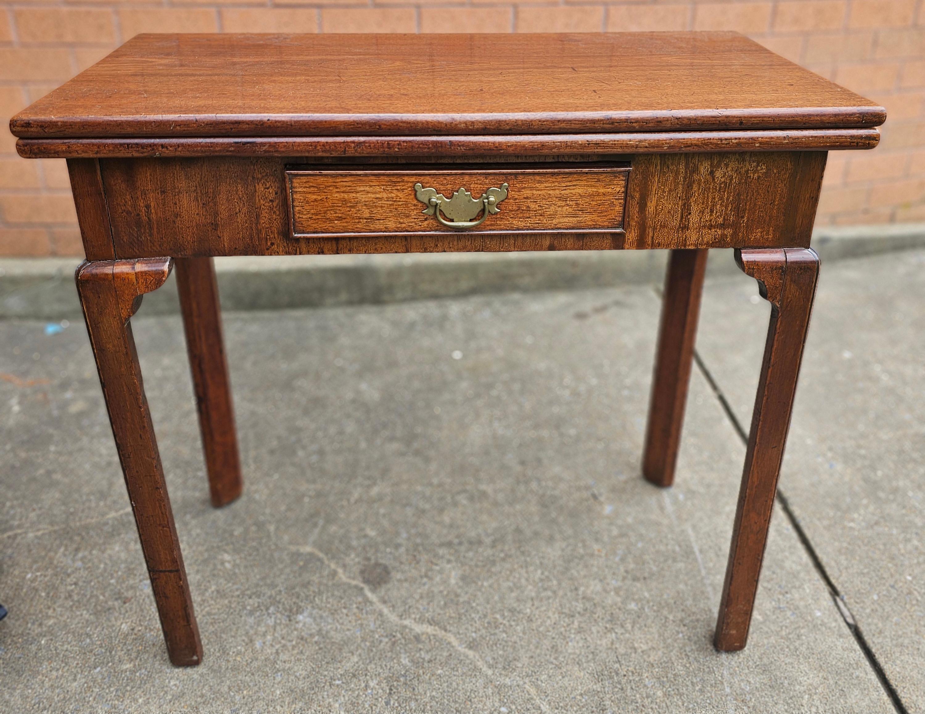 19th Century George III Style Mahogany Fold Top Card Table For Sale 7