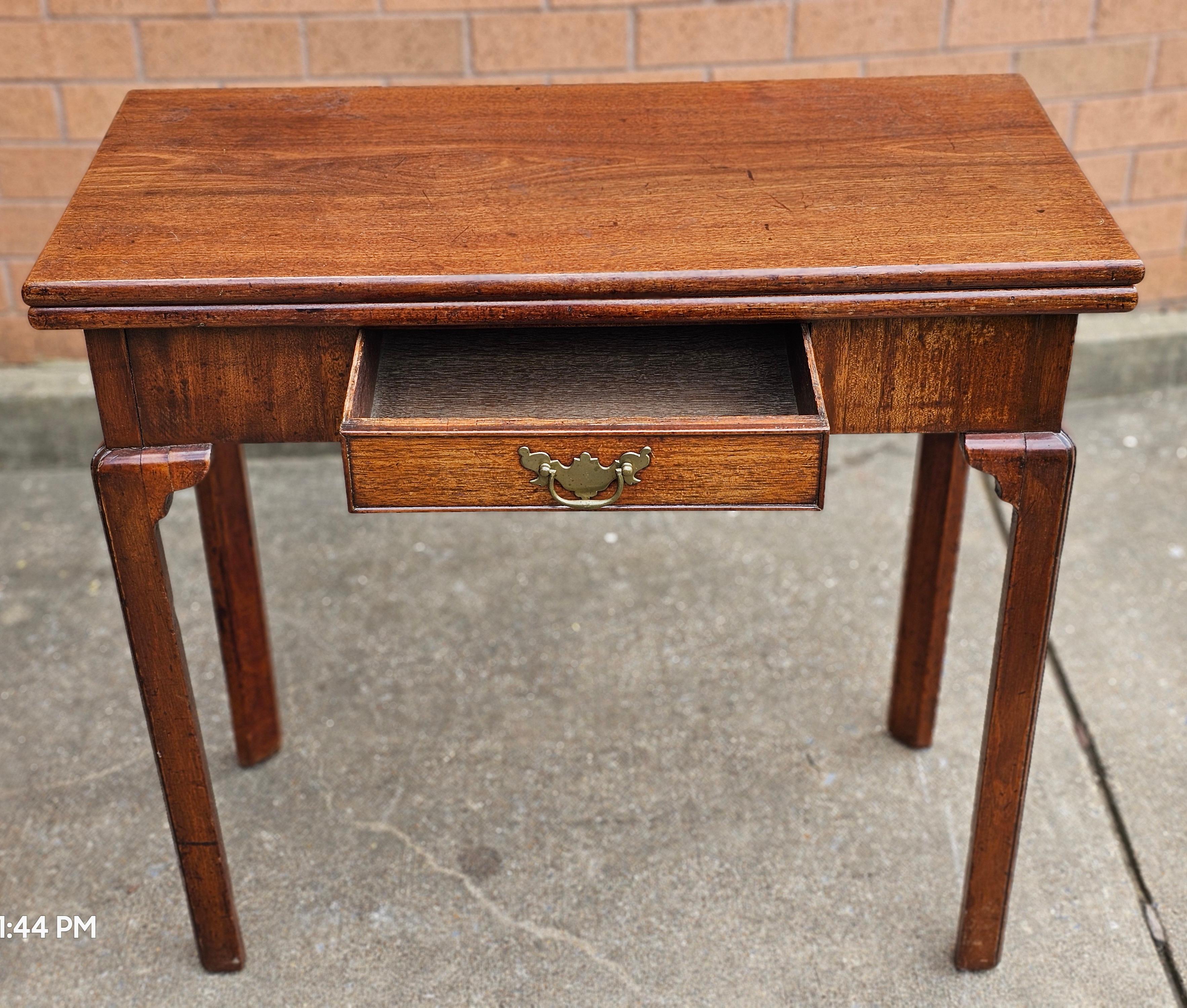 19th Century George III Style Mahogany Fold Top Card Table In Good Condition For Sale In Germantown, MD