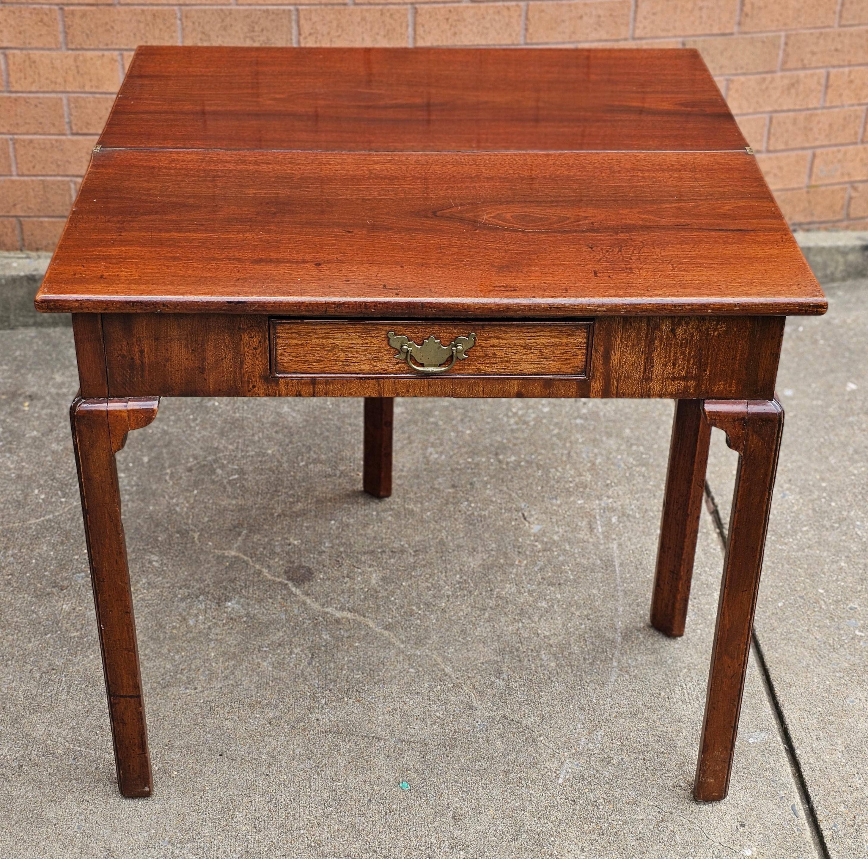 19th Century George III Style Mahogany Fold Top Card Table For Sale 3