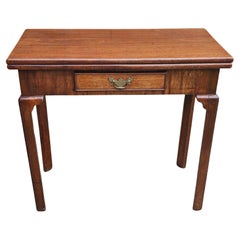 19th Century George III Style Mahogany Fold Top Card Table