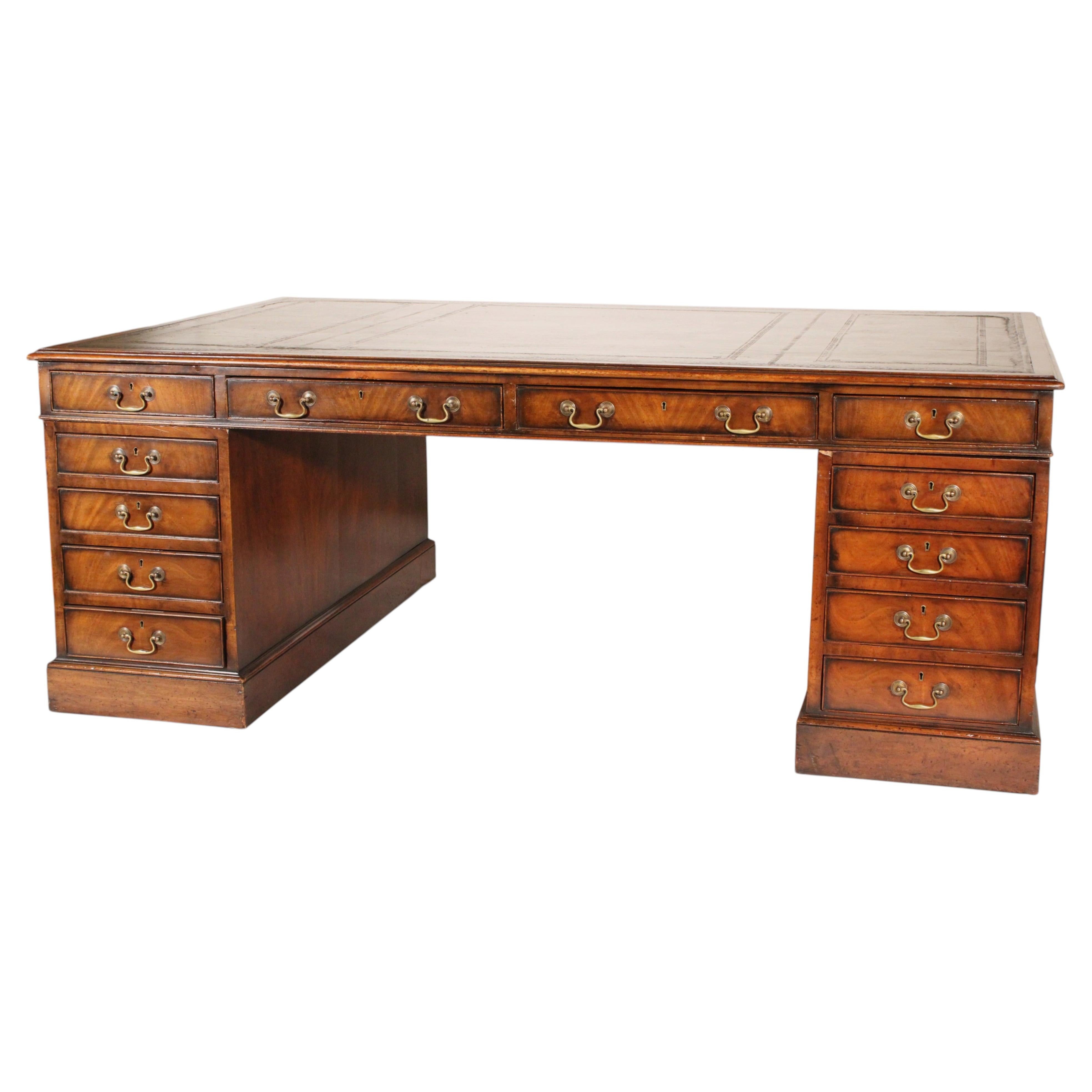 19th Century George III Style Mahogany Partners Desk