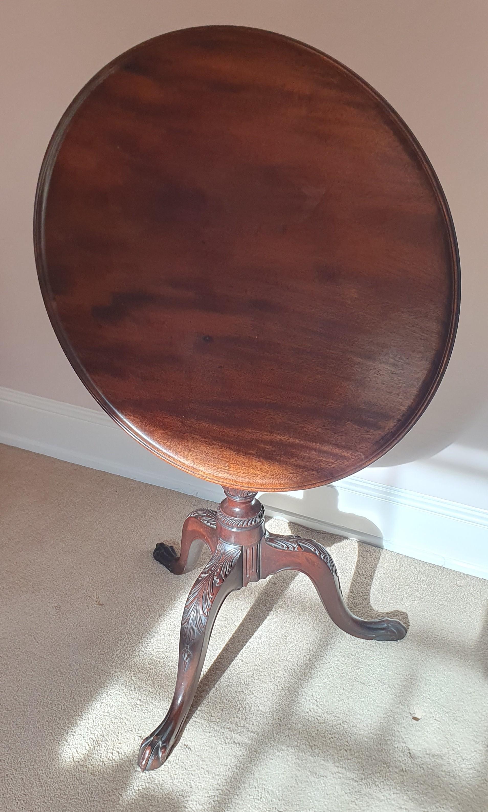 19th Century George III style Mahogany Pedestal occasional Table with flip top 5