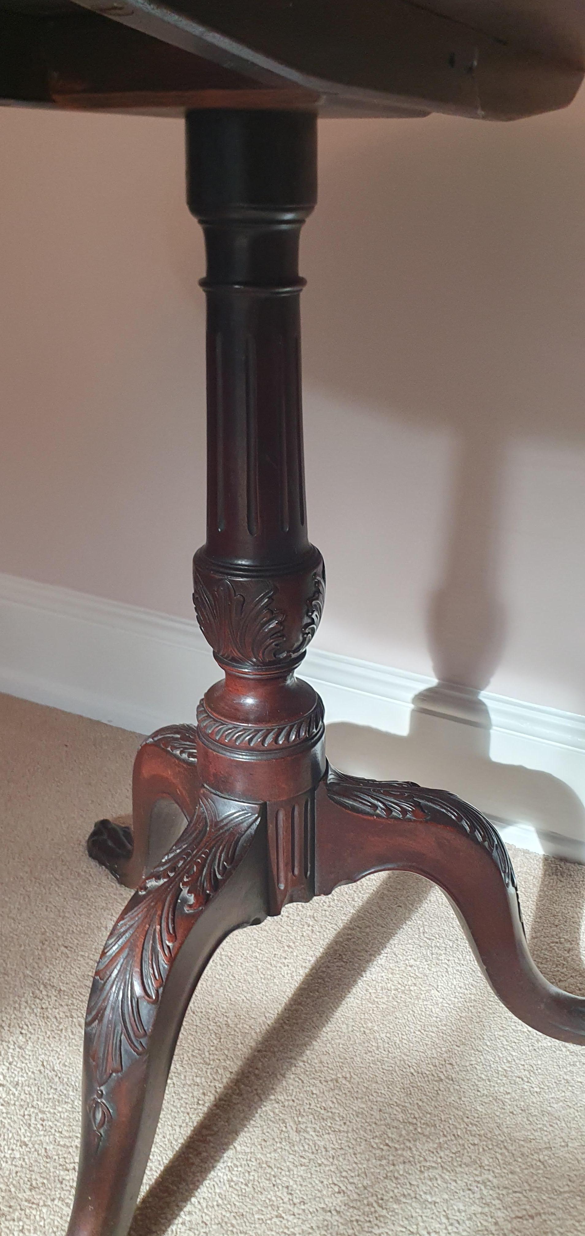 19th Century George III style Mahogany Pedestal occasional Table with flip top 9