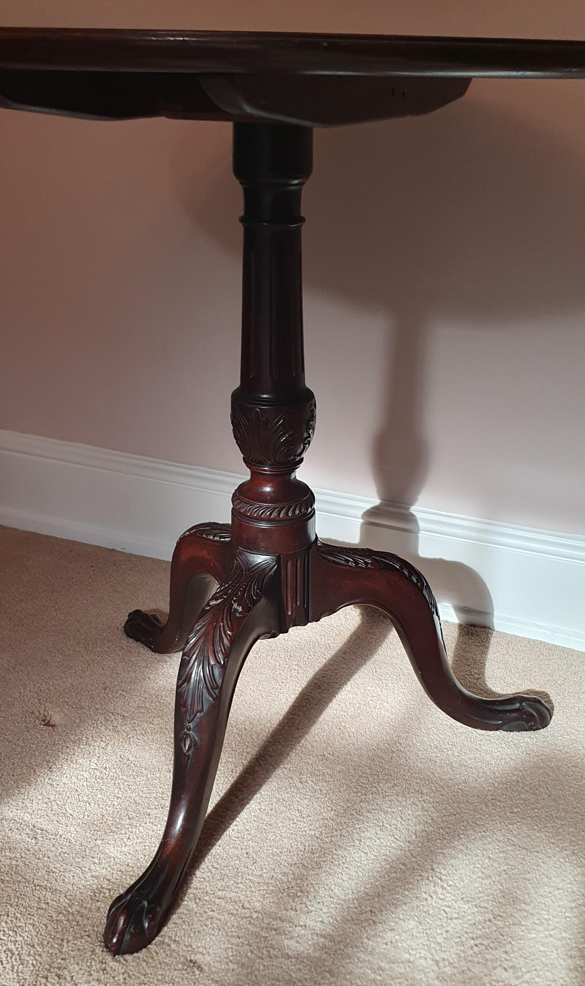 British 19th Century George III style Mahogany Pedestal occasional Table with flip top
