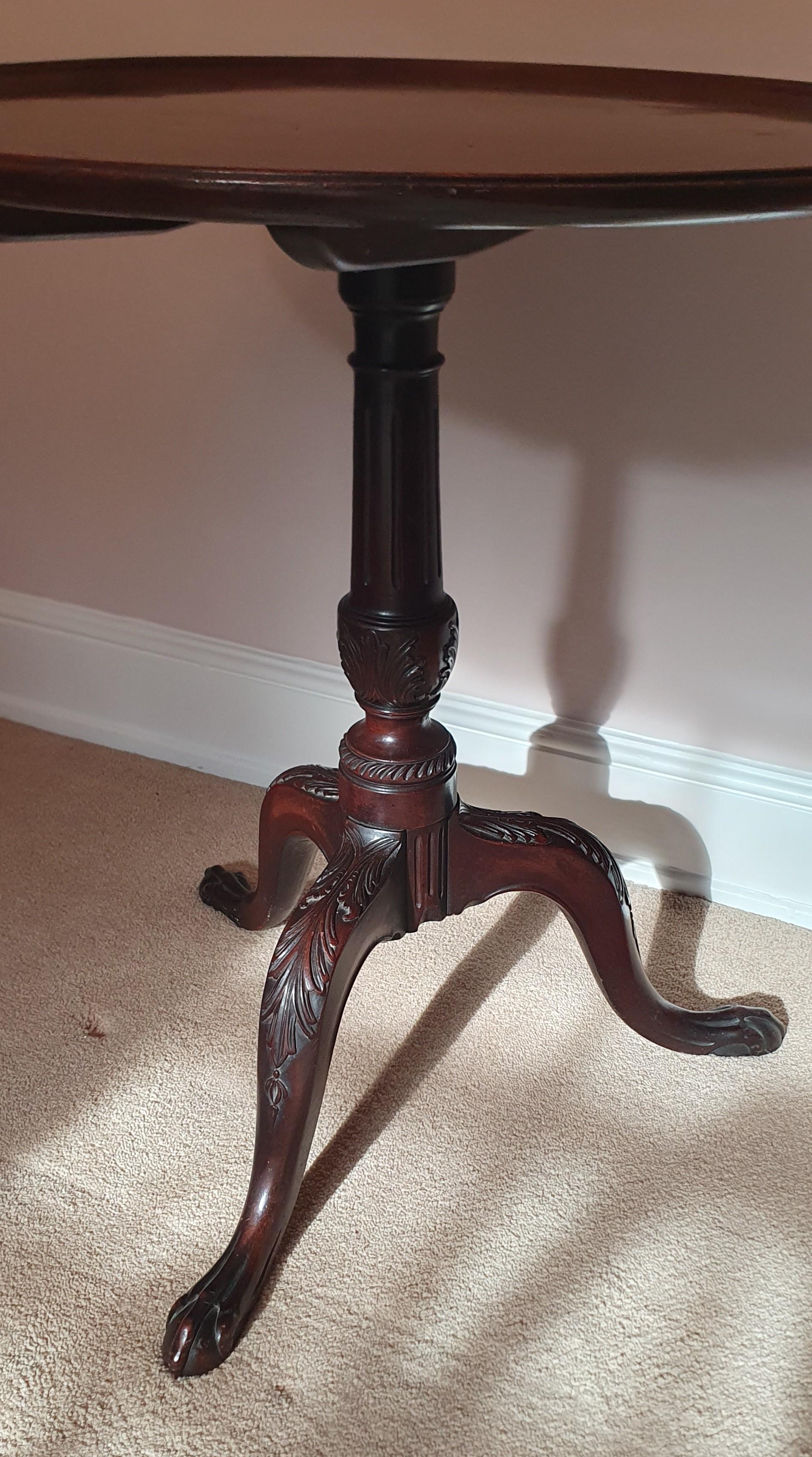 19th Century George III style Mahogany Pedestal occasional Table with flip top 2