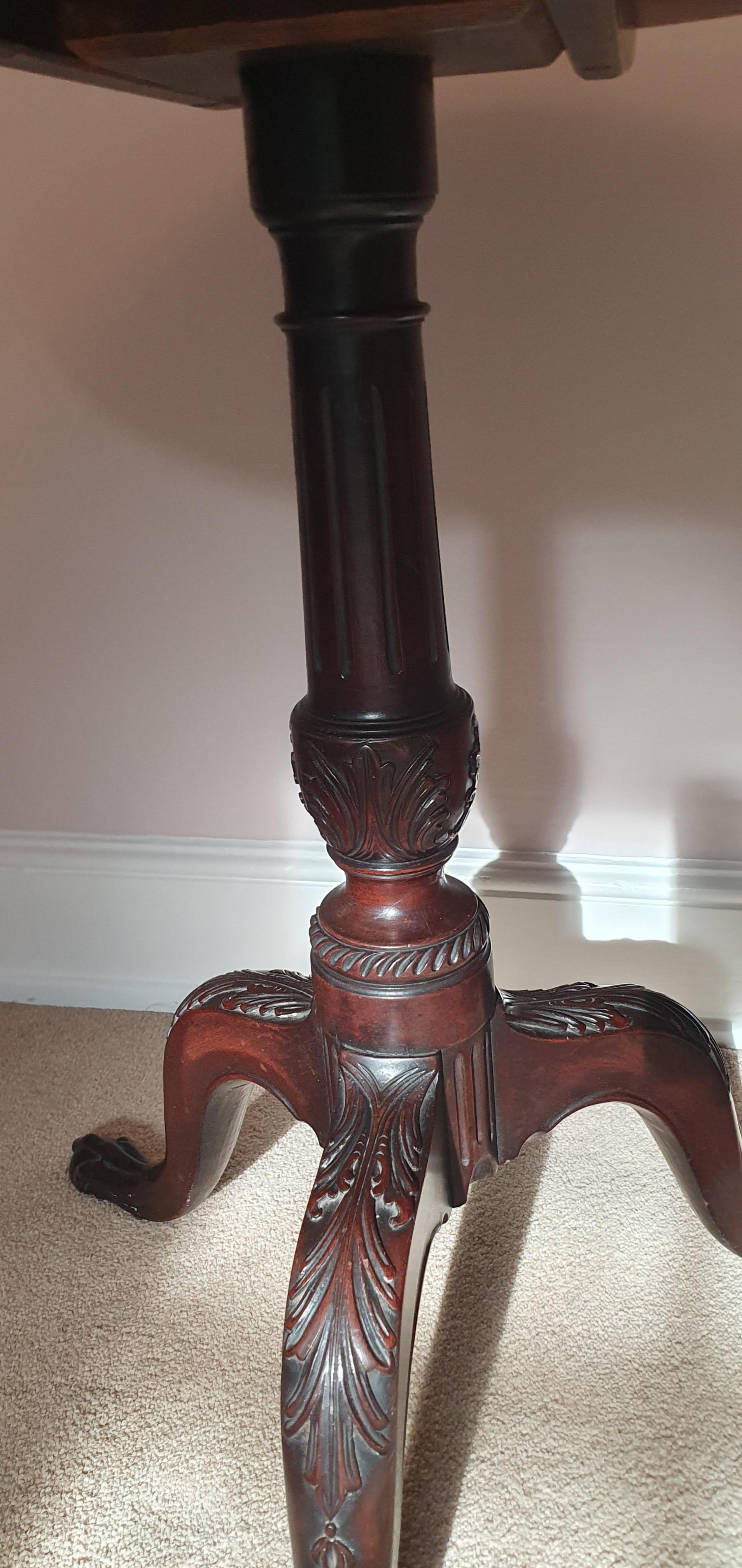 19th Century George III style Mahogany Pedestal occasional Table with flip top 4