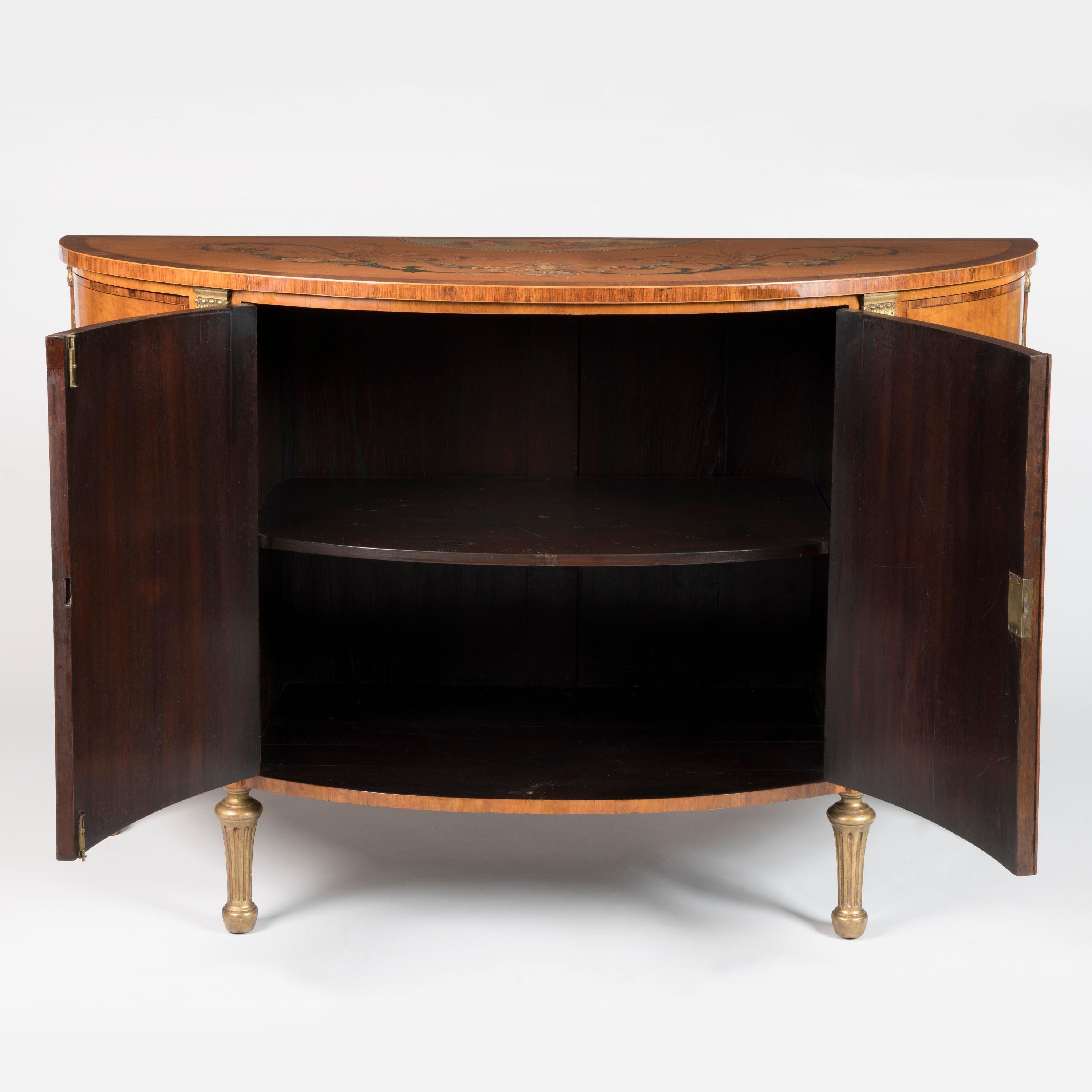 19th Century George III Style Painted Satinwood Bowfront Commode For Sale 2