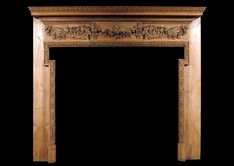 19th Century George III Style Pine Chimneypiece In Good Condition For Sale In London, GB