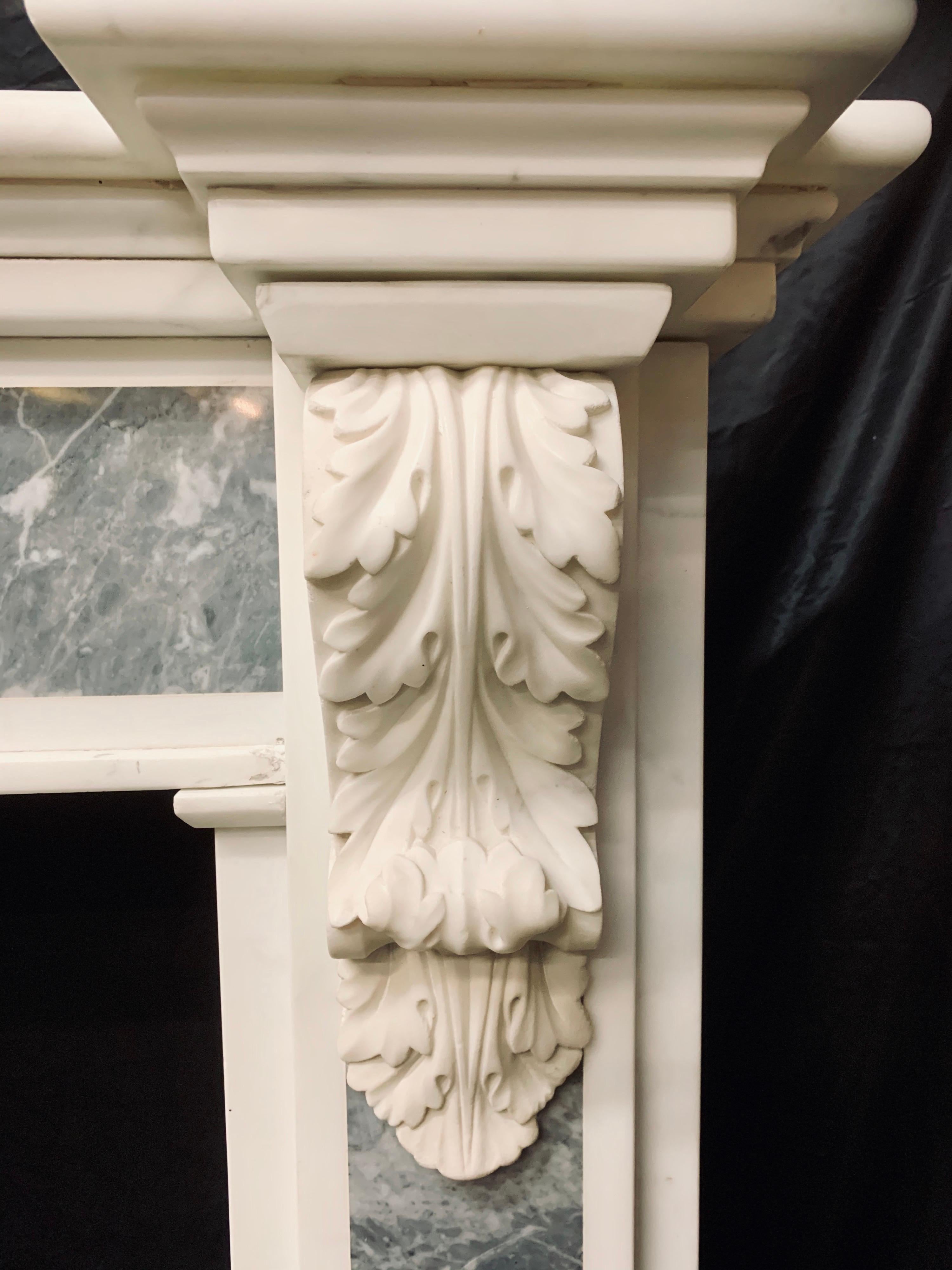 19th Century George III Style Statuary and Bardigilo Marble Fireplace Surround For Sale 10