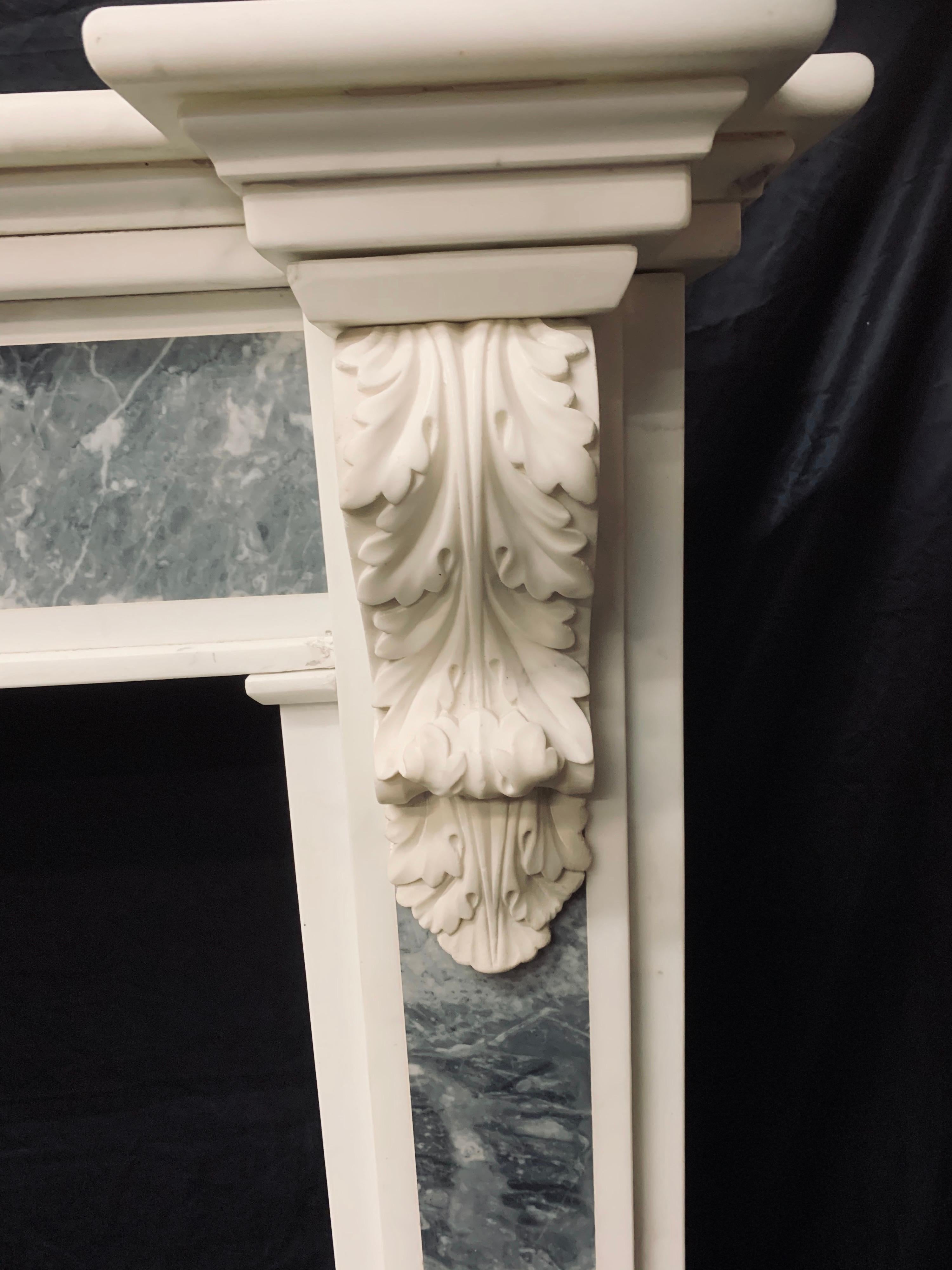 Statuary Marble 19th Century George III Style Statuary and Bardigilo Marble Fireplace Surround For Sale