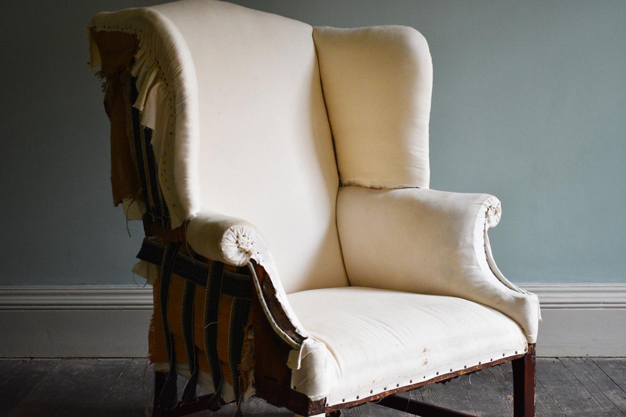 19th Century c.1780 George III Wingback Armchair
