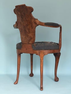 19th Century George IV English Burr Walnut Armchair “Shepherds Crooks” Made by G