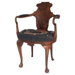 19th Century George IV English Burr Walnut Armchair “Shepherds Crooks” Made by G