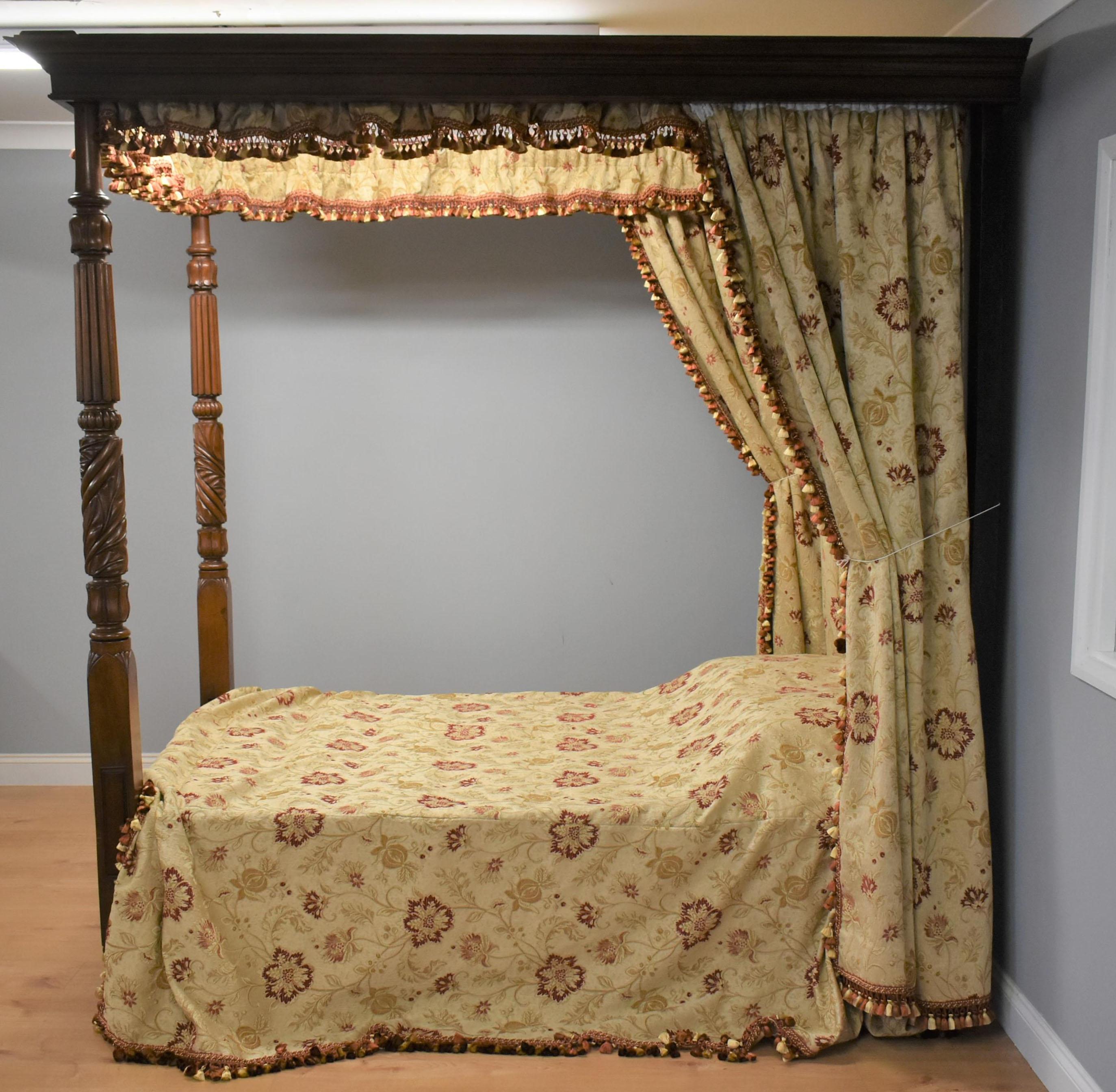 19th Century George IV Mahogany Four Poster Bed 1
