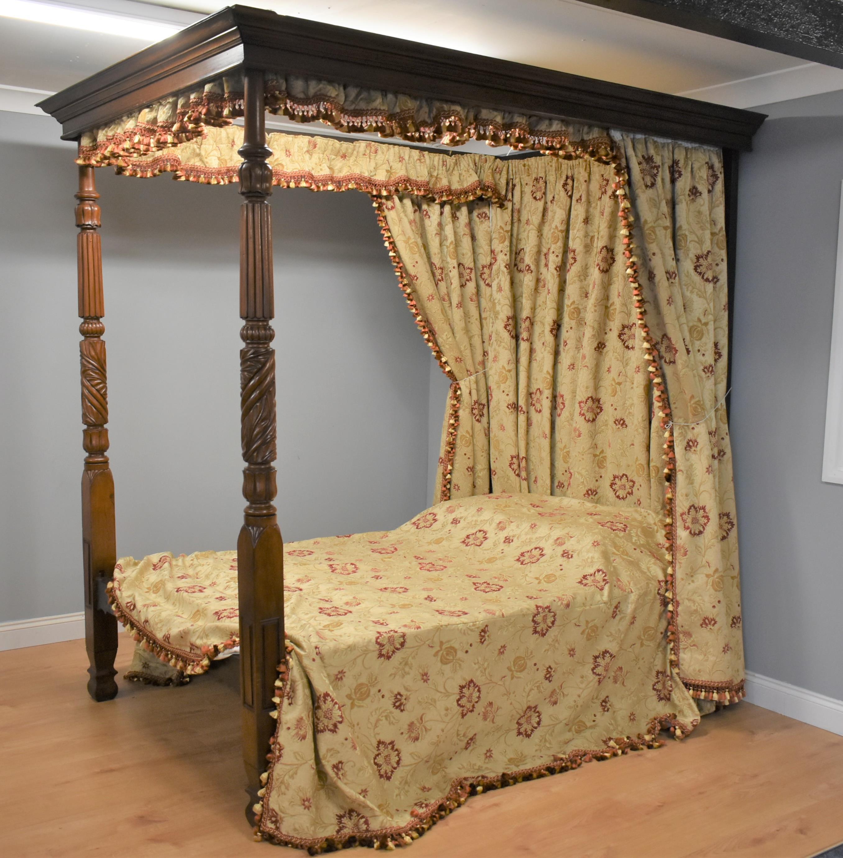 19th Century George IV Mahogany Four Poster Bed 2