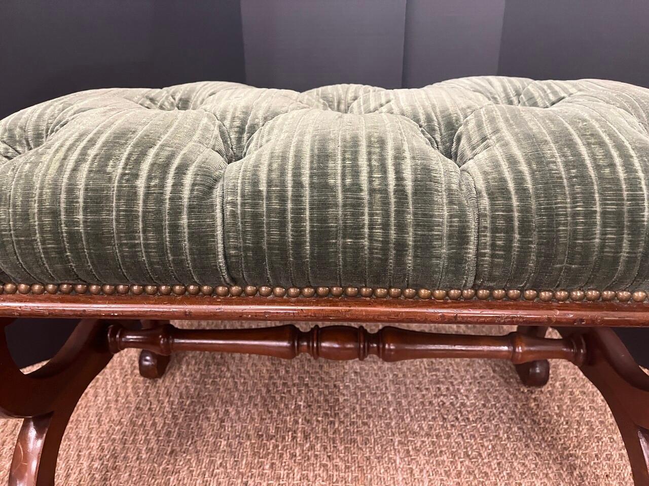 Anglais Banc tabouret en acajou George IV du 19ème siècle en vente