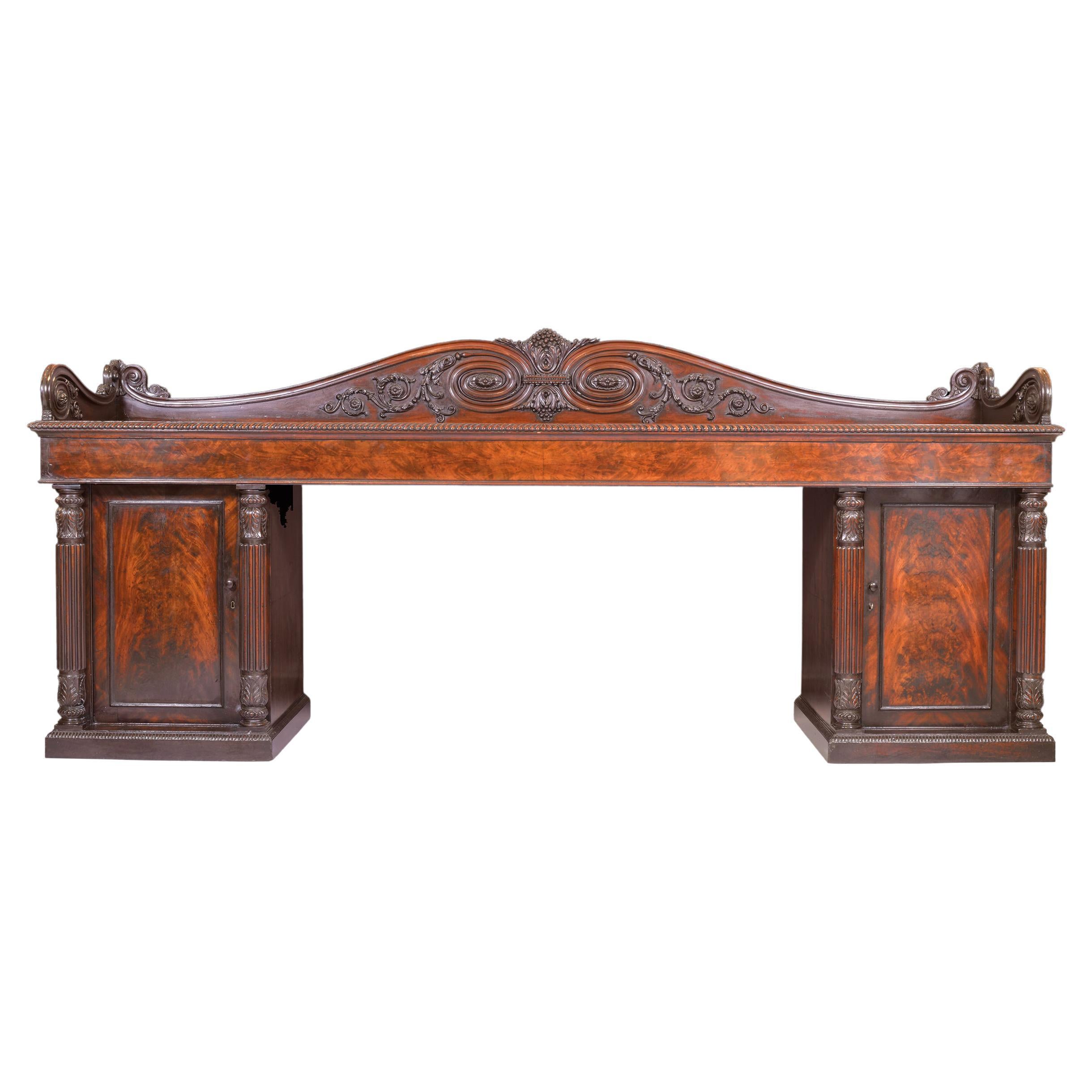 19th Century George IV Pedestal Sideboard / Serving Table Attributed to Gillows For Sale