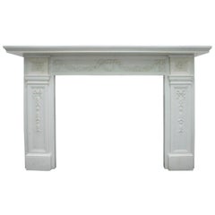 19th Century George IV Statuary White Marble Fireplace Surround