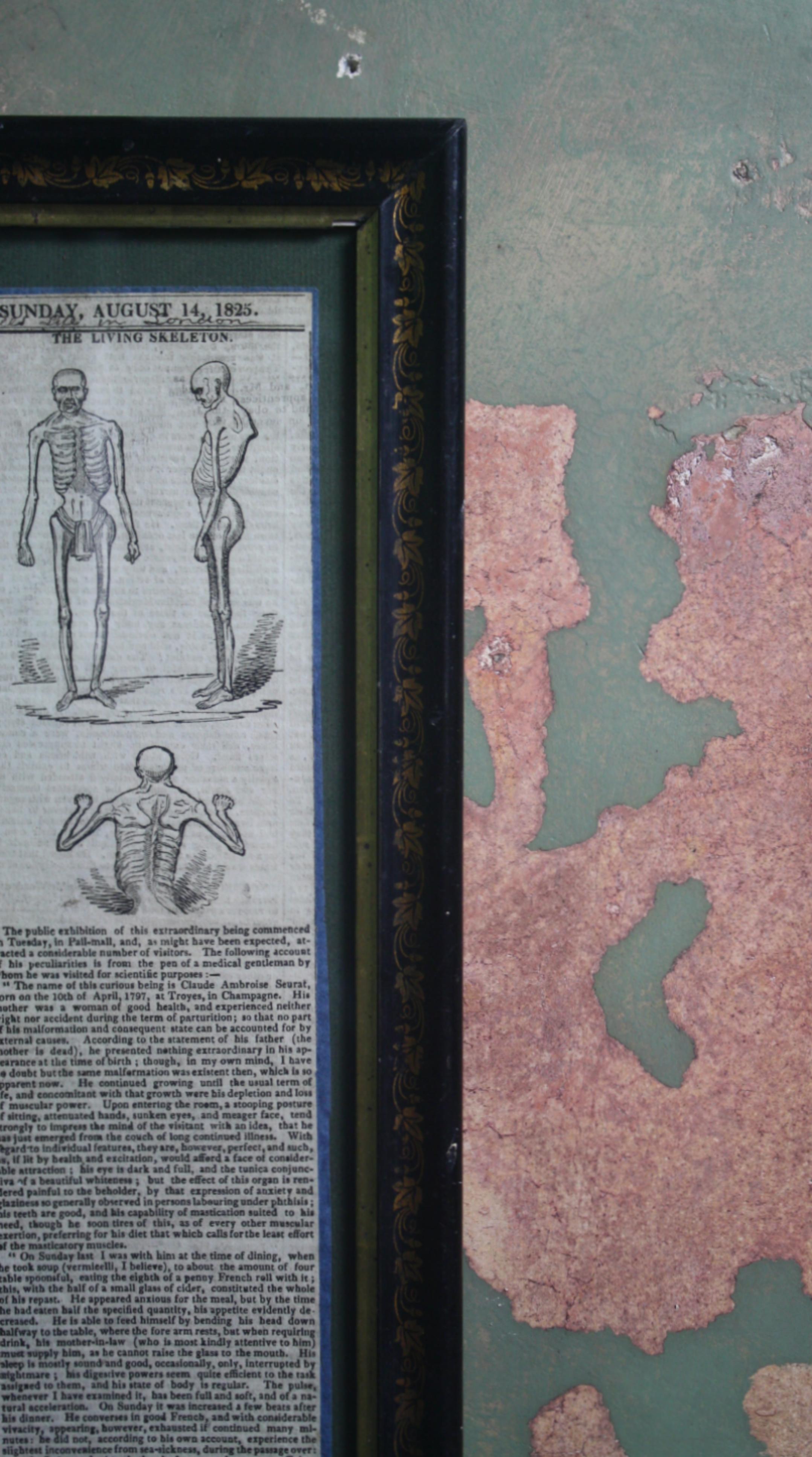 19th Century George IV the Living Skeleton 1825 Freak Show Advertisement 4