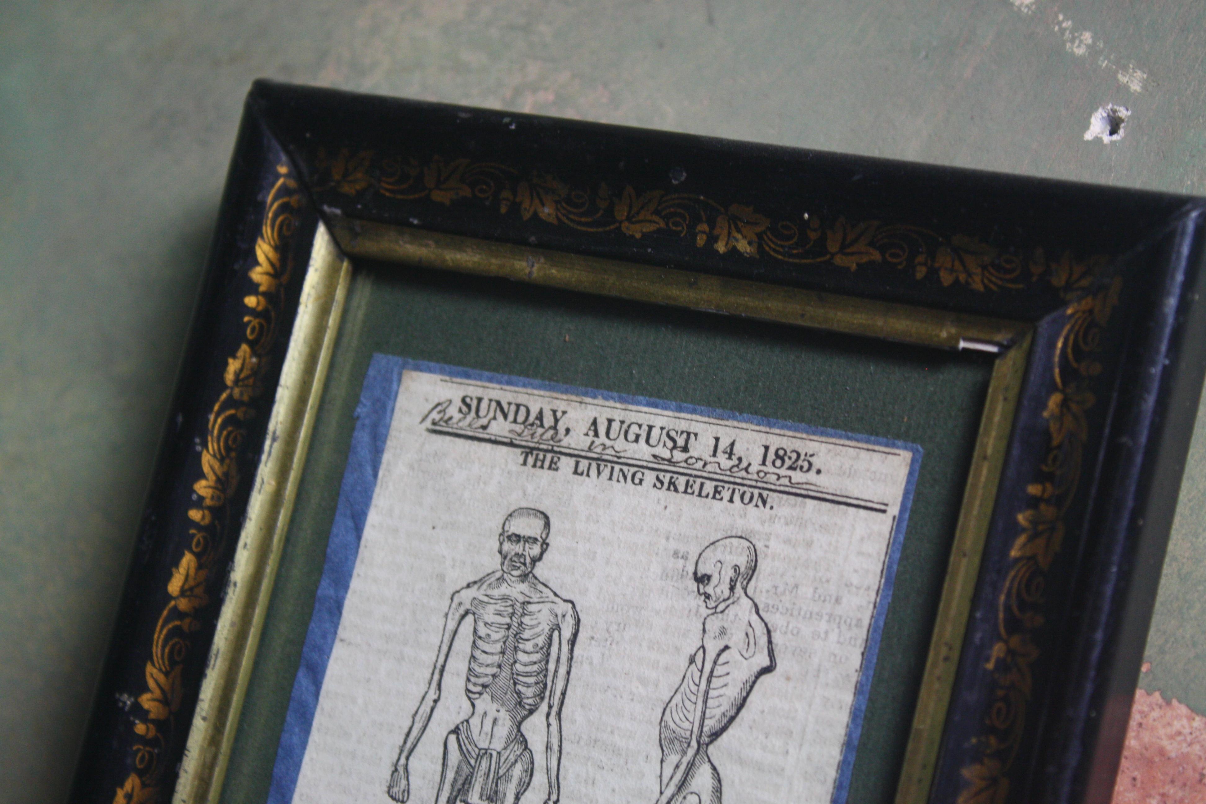 19th Century George IV the Living Skeleton 1825 Freak Show Advertisement 6
