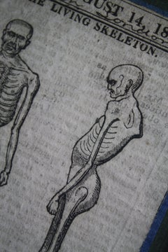 19th Century George IV the Living Skeleton 1825 Freak Show Advertisement