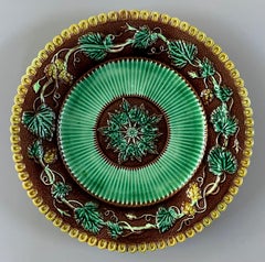 19th Century George Jones Majolica Grapevine Plate