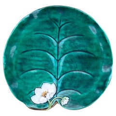 19th Century George Jones Majolica Water Lily Plate