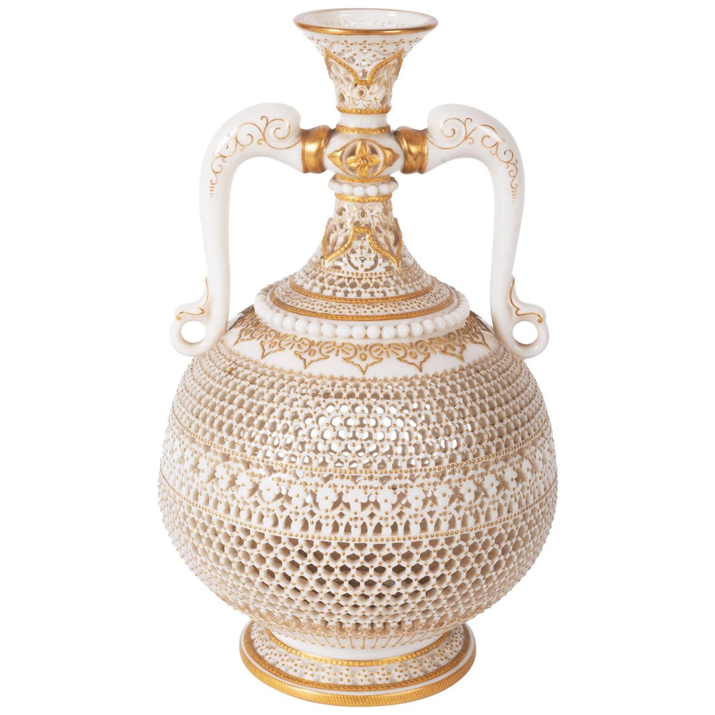 19th Century George Owen Two Handle Vase