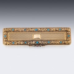 Bote  cure-dents gorgienne en or 18 carats du 19me sicle, A J Strachan, Londres, vers 1815