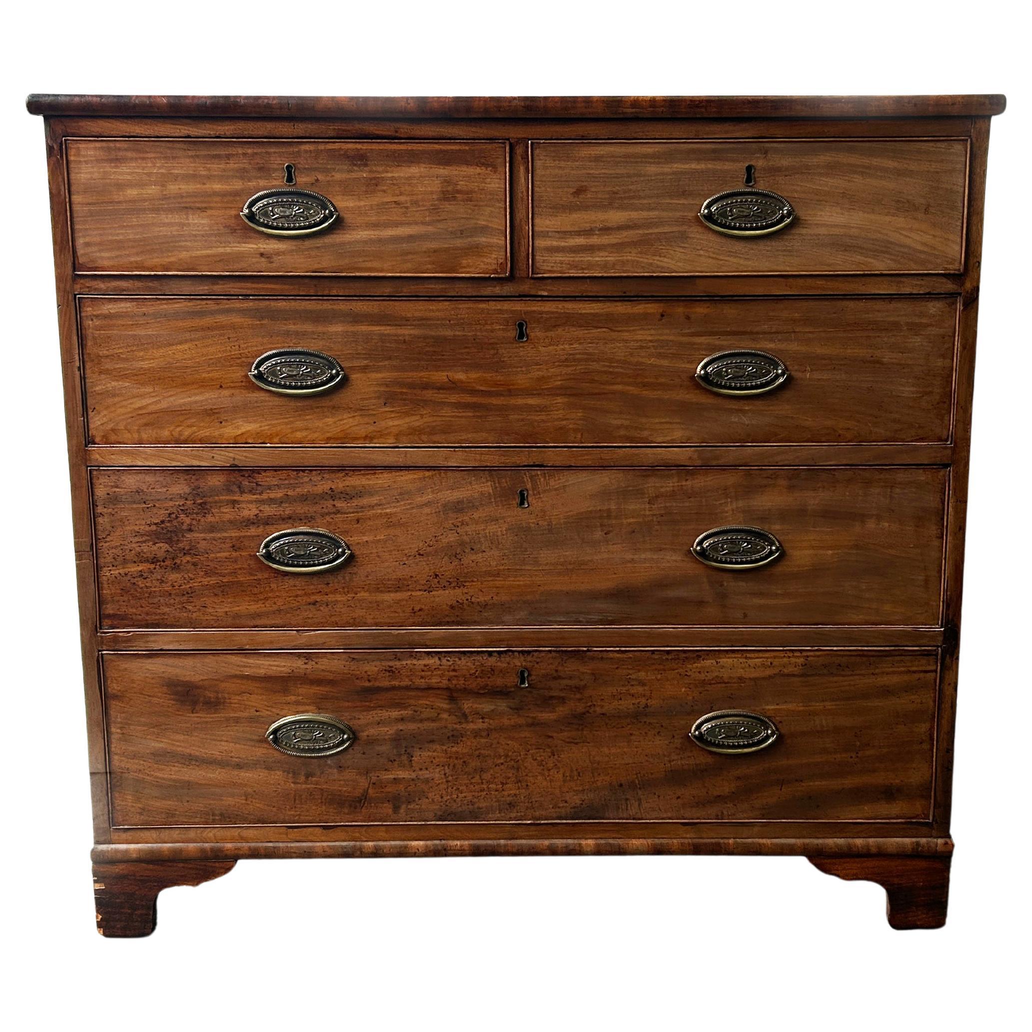 19th century Georgian antique mahogany chest of drawers