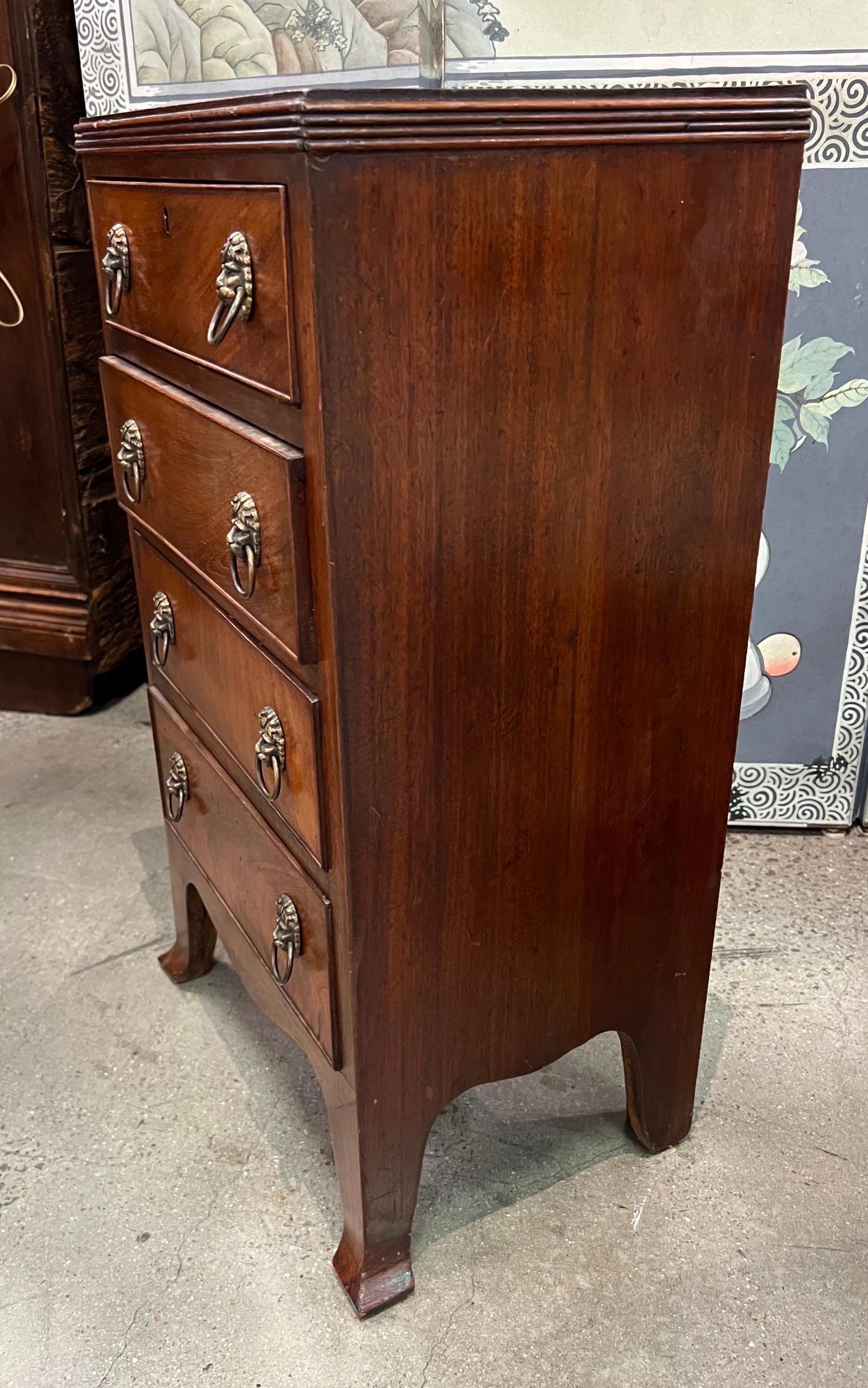 19th Century, Georgian Bedside Chest of Drawers 1