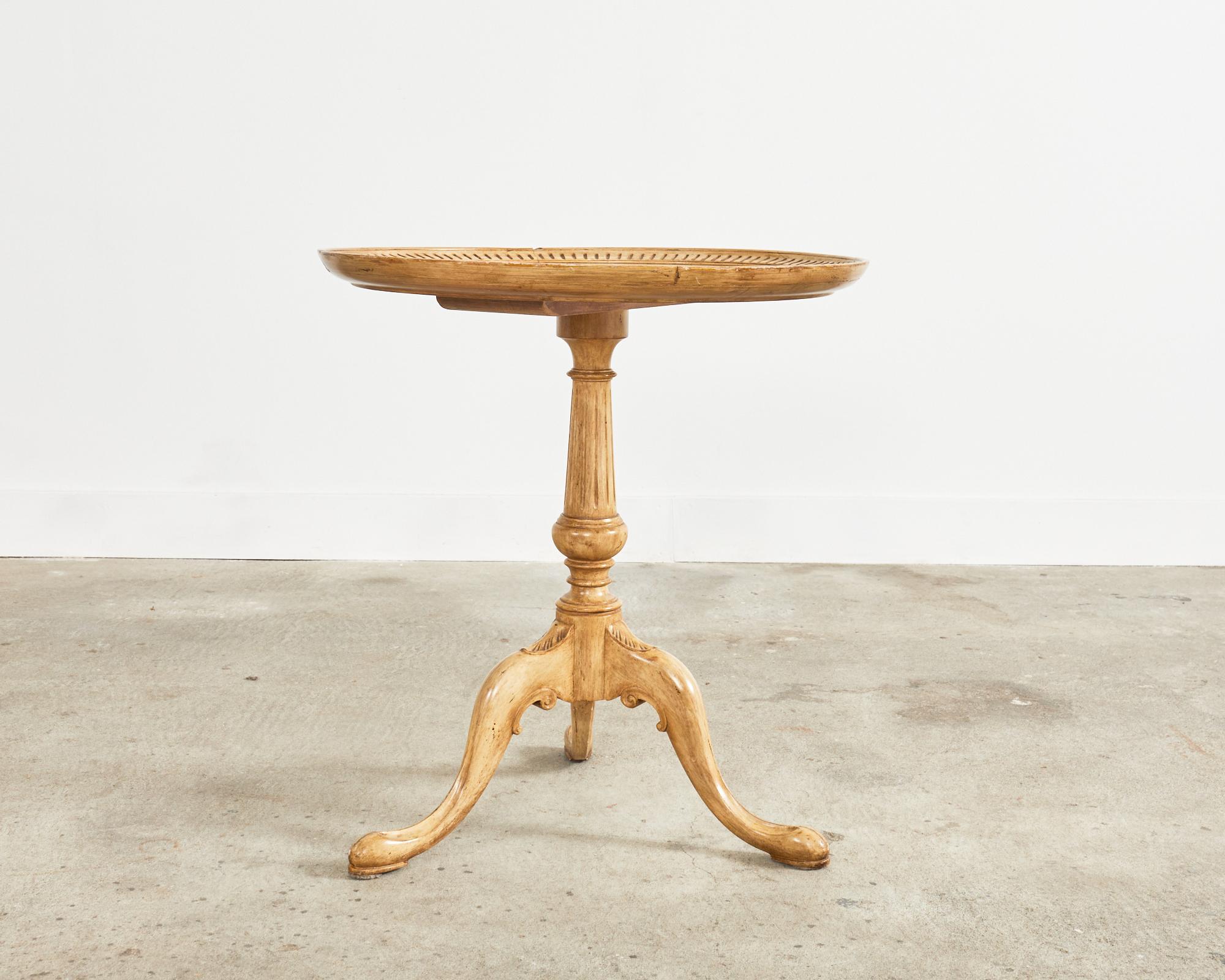 19th Century Georgian Bleached Mahogany Pie Crust Tripod Table For Sale 14