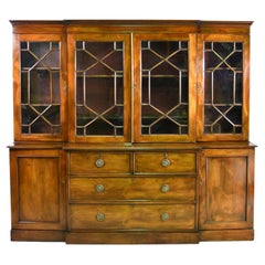 Antique 19th Century Georgian Breakfront Bookcase in Mahogany, circa 1870