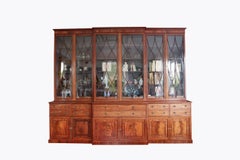 19th Century Georgian Breakfront Secretaire Bookcase