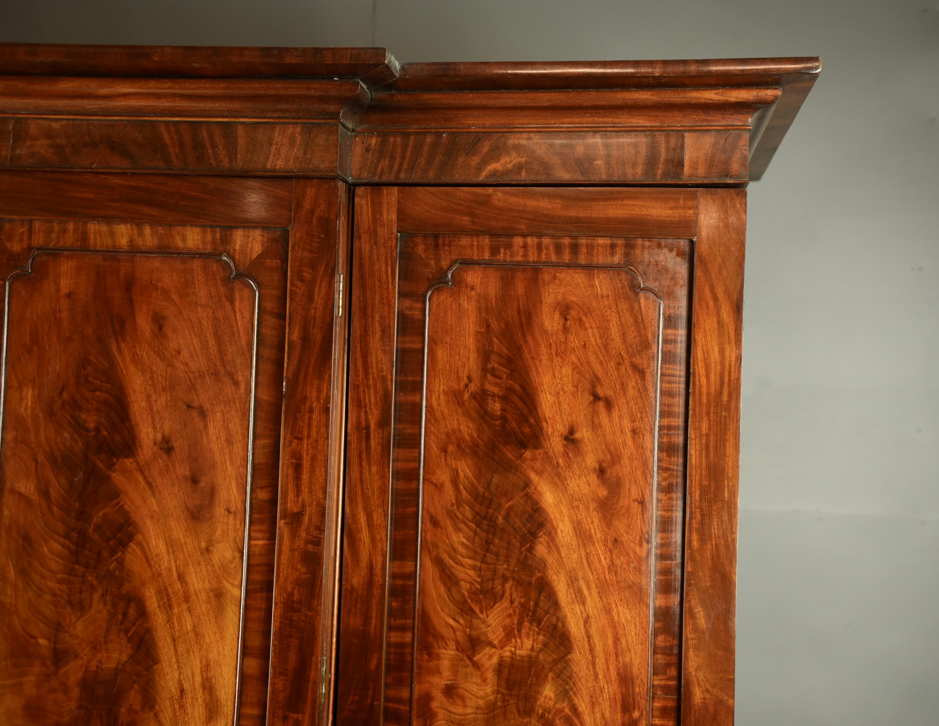 English 19th century Georgian breakfront wardrobe