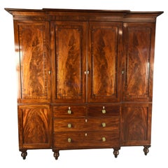 19th century Georgian breakfront wardrobe