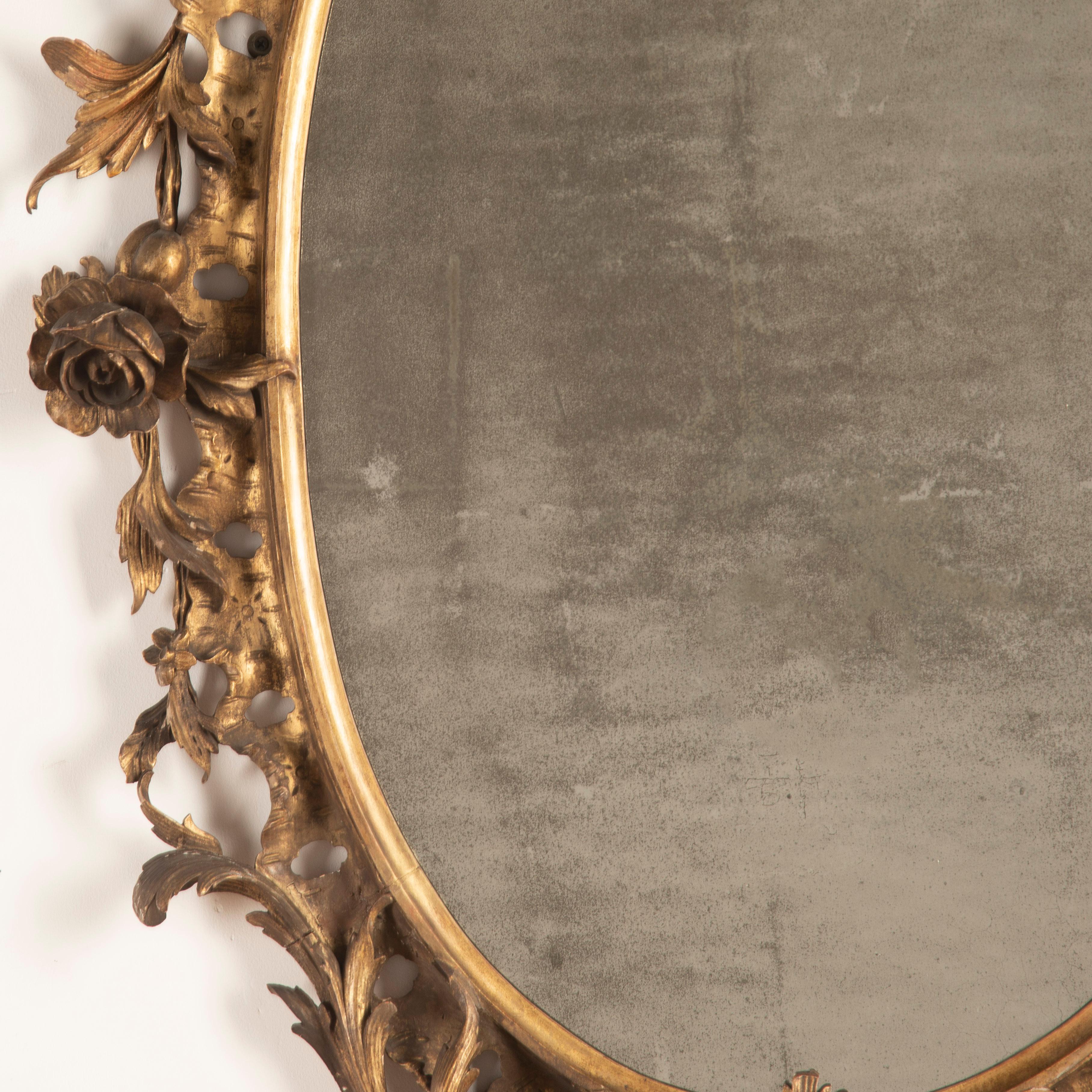 English 19th Century Georgian Carved Mirror