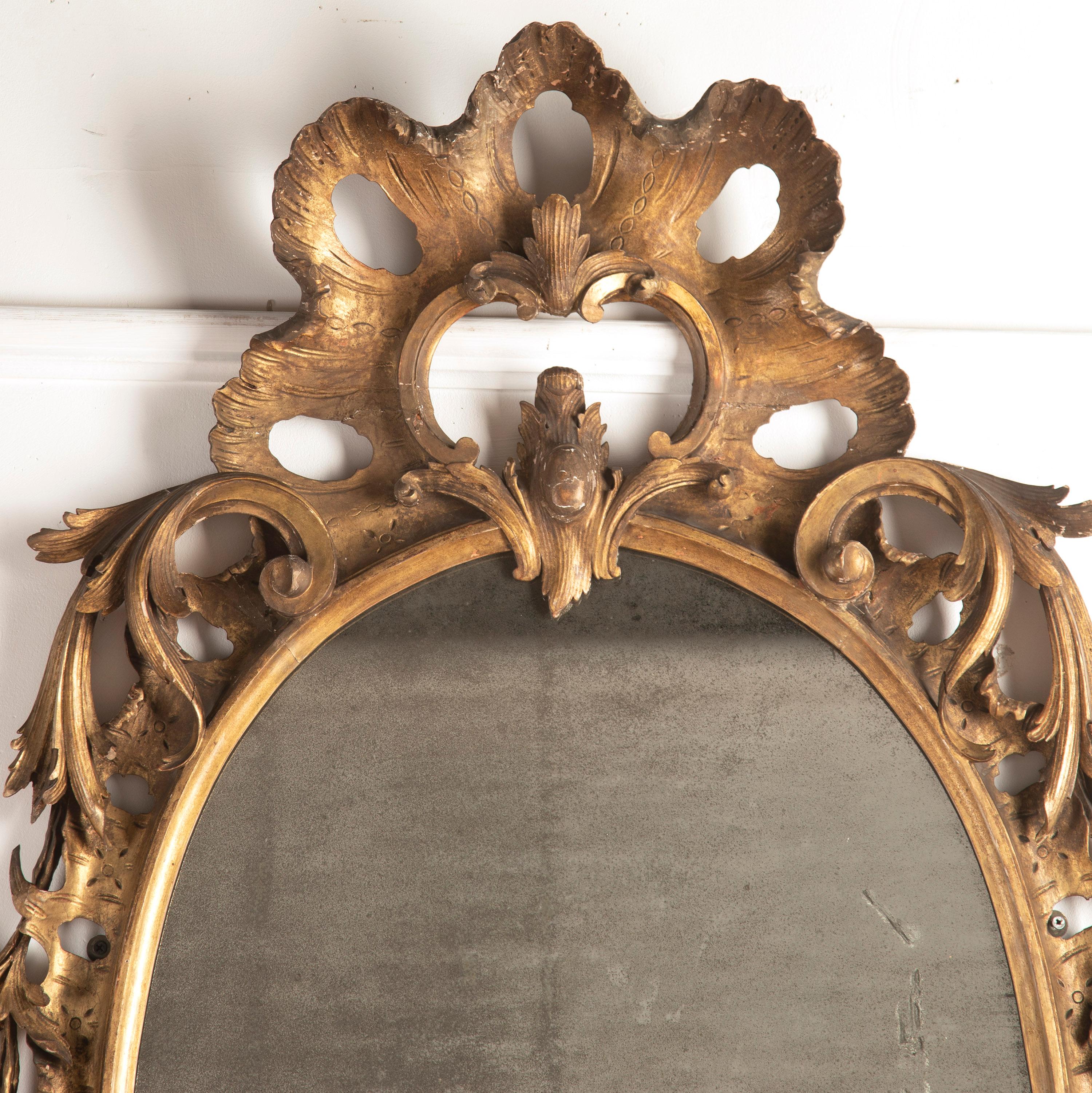 19th Century Georgian Carved Mirror In Good Condition In Gloucestershire, GB