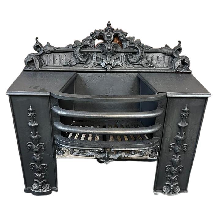 19th Century Georgian Cast Iron Hob Grate Fireplace For Sale