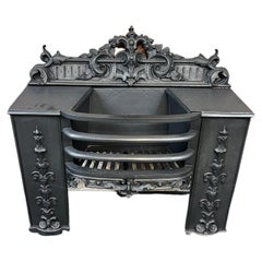 Antique 19th Century Georgian Cast Iron Hob Grate Fireplace