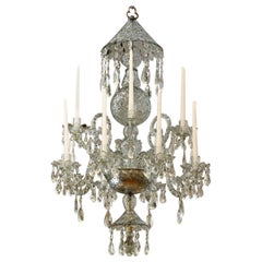 19th Century Georgian Cut Crystal Chandelier