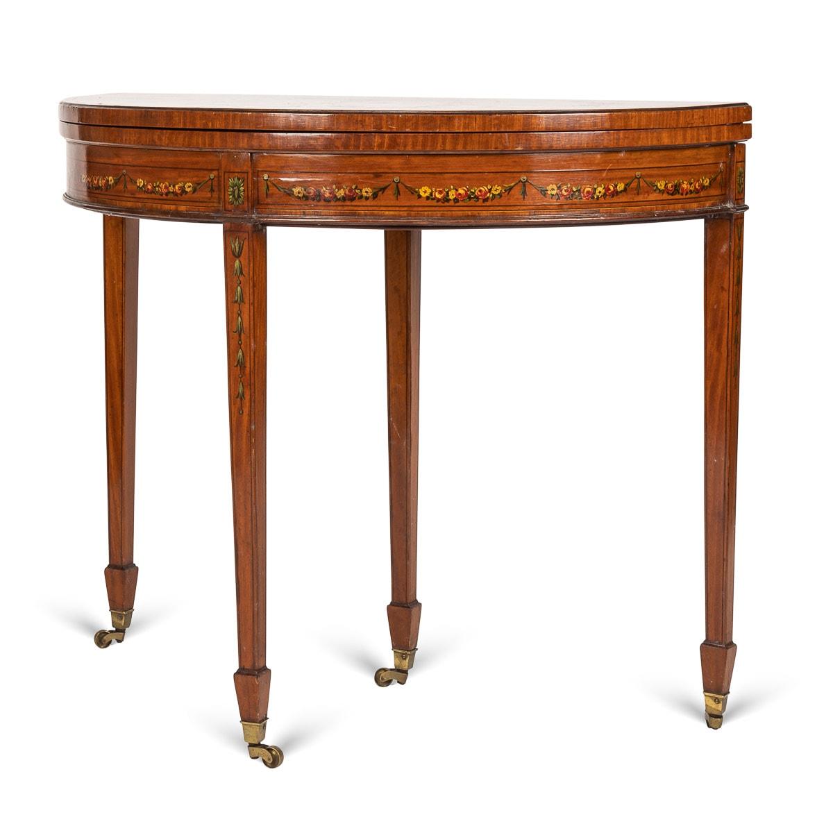 19th Century Georgian Demi Lune Games Console Table, c.1800 In Good Condition For Sale In Royal Tunbridge Wells, Kent