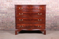 19th Century Georgian Flame Mahogany Bachelor Chest, Newly Restored
