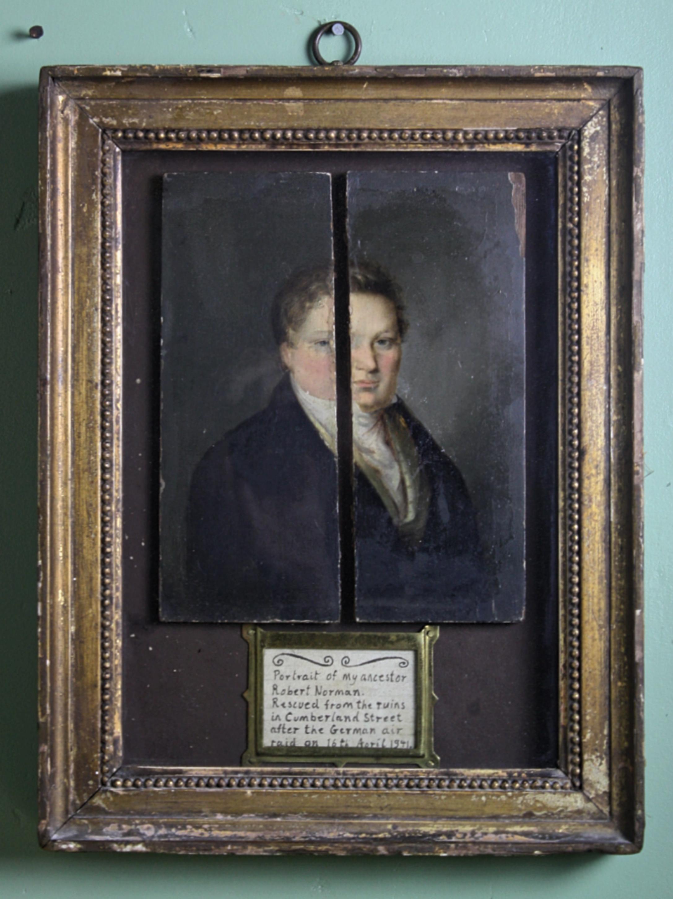 19th Century Georgian Gent Robert Norman Oil on Board, Rescued from the Ruins 7