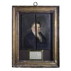 19th Century Georgian Gent Robert Norman Oil on Board, Rescued from the Ruins