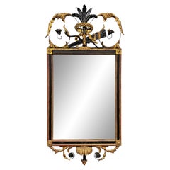 19th Century Georgian Gilt Framed Mirror with Crossbow, Arrows, and Crown